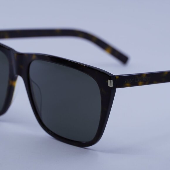 Saint Laurent SL431 SLIM 002 Sunglasses Havana Square Frame, Grey Lenses - Picture 7 of 11